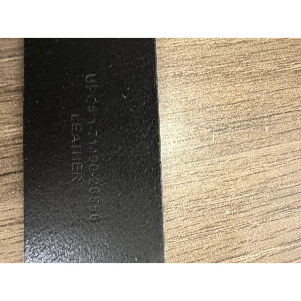 Genuine Dickies Mens Black Leather‎ Belt Silver Buckle 46-48